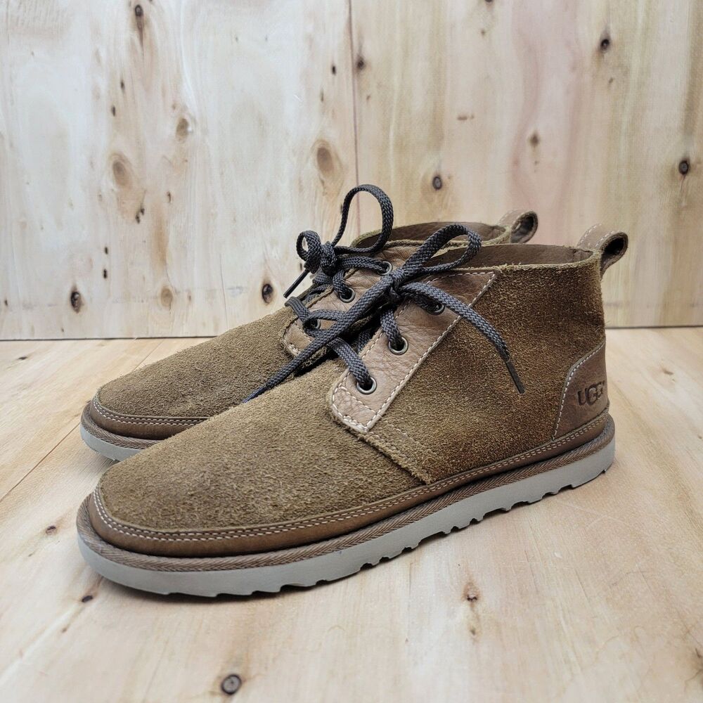 Ugg Neumel Unlined Leather Boot Men Size 8 Chukka Suede Chestnut 1020369